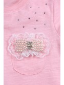 Girls\' blouse with a bow, light pink NDZ37096 - Online store - Boutique